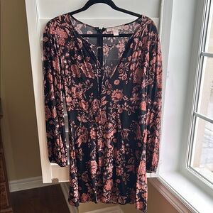 Floral Black and Pink Dress